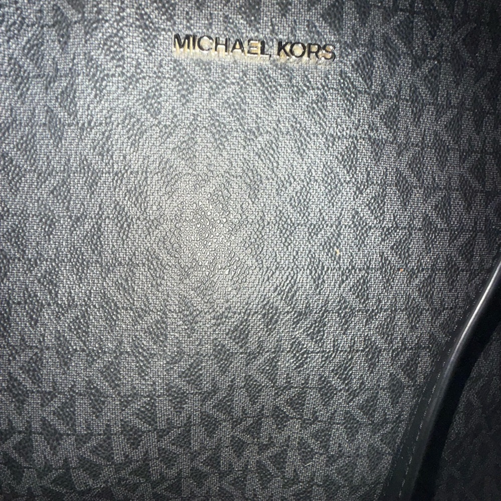 Michael Kors Charcoal Monogram Shoulder Bag - Picture 9 of 10
